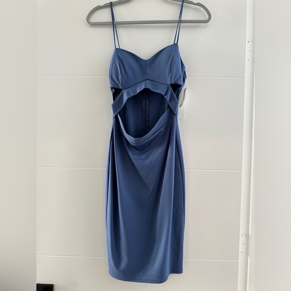 Windsor blue midi formal dress with front tri cutout wedding event summer NWT M - Picture 9 of 13